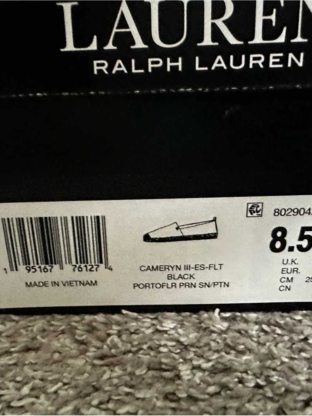 LAUREN RALPH LAUREN Floral Black & White Espadrille Slip-On Women’s Shoe